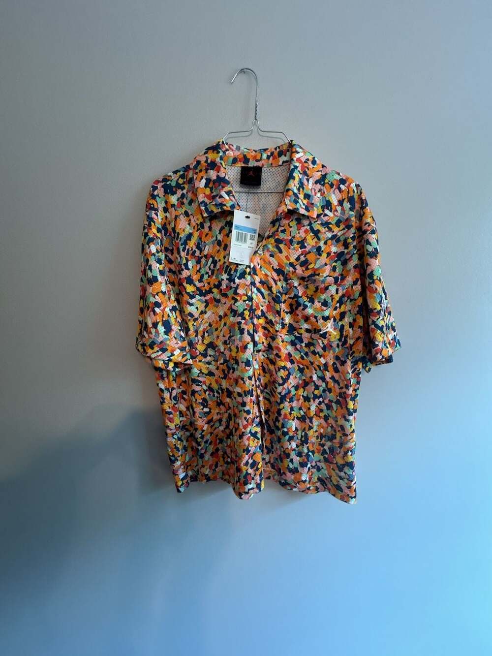 Jordan Brand All-Over Print Mesh Button-Down Shirt Size M